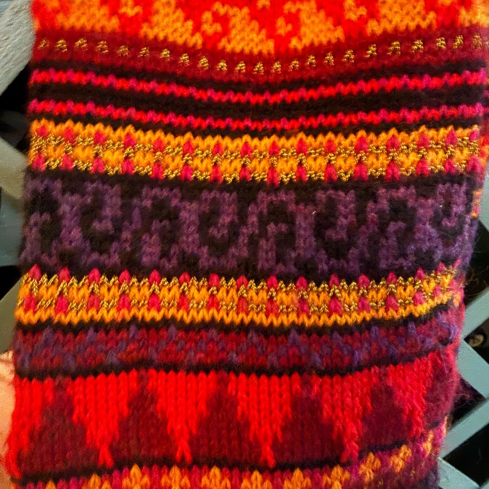 Vintage Colorful Knit Scarf